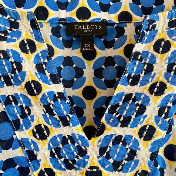 Talbots Geometric Print Cotton Tunic - Picture 3 of 6